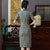 Chic Half Sleeve Knee Length Cheongsam Plaids & Checks Chinese Dress