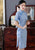 Chic Half Sleeve Knee Length Cheongsam Plaids & Checks Chinese Dress