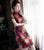 Robe de mère de style chinois en soie Cheongsam à manches longues et au genou