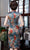 Vestido chino cheongsam de seda floral hasta la rodilla con manga casquillo