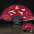 Grues peignant le ventilateur décoratif chinois traditionnel fait main de ventilateur