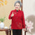 Traje Tang de lana con bordado floral Chaqueta tradicional china Abrigo de madre