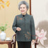 Broderie florale laine Tang costume veste traditionnelle chinoise manteau de la mère