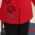 V-Ausschnitt Blumenstickerei Woll Tang Anzug Traditionelle Chinesische Jacke Muttermantel