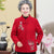 Col Mandarin Broderie Florale Laine Tang Costume Veste Traditionnelle Chinoise Manteau De Mère