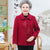 Lapel Collar Floral Embroidery Woolen Tang Suit Traditional Chinese Jacket Mother's Coat