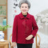 Lapel Collar Auspicious Embroidery Woolen Tang Suit Traditional Chinese Jacket Mother's Coat