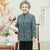 Collo tondo Geometria Ricamo Lana Tang Suit Giacca tradizionale cinese Cappotto per madre
