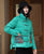 Chinese Style Women's Down Coat with Strap Buttons & Floral Pattern Pockets