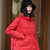 Cappotto imbottito floreale in stile cinese con bordo in pelliccia di cotone fantasia