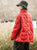 Stand Collar Chinese Style Women's Down Coat with Fur Edge & Strap Buttons