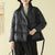 Retro Zen Style V Neck Women's Down Coat with Lacing