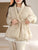 Elegante abrigo acolchado floral de estilo chino con borde de piel de algodón
