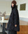 Knee Length Stand Collar Chinese Style Women's Down Coat with Strap Buttons