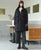 Knee Length Stand Collar Chinese Style Women's Down Coat with Strap Buttons