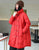 Knee Length Stand Collar Chinese Style Women's Down Coat with Strap Buttons