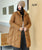 Knee Length Stand Collar Chinese Style Women's Down Coat with Strap Buttons