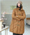 Knee Length Stand Collar Chinese Style Women's Down Coat with Strap Buttons