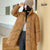 Knee Length Stand Collar Chinese Style Women's Down Coat with Strap Buttons