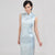 Sleeveless Full Length Brocade Cheongsam Floral Chinese Dress
