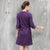 3/4 Sleeve Boat Neck Knee Length Chinese Style Dress