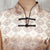 V Neck Cap Sleeve Brocade Cheongsam Top Chinese Shirt