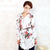 Blusa de estilo chino floral de manga larga con cuello en V