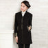 V Neck Wool Blend Chinese Style Jacket