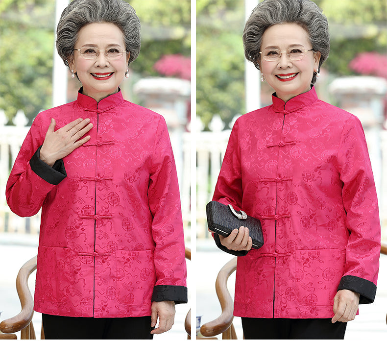 Reversible Silk Blend Auspicious Pattern Women's Chinese Jacket ...